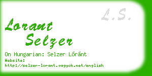 lorant selzer business card