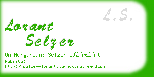 lorant selzer business card